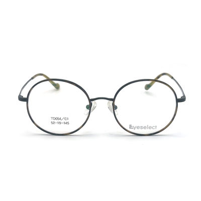 Harga yang bagus TD054 Bingkai Titanium Bulat dengan Bantal Hidung yang Bisa Disesuaikan Ukuran 52-19-145 on line