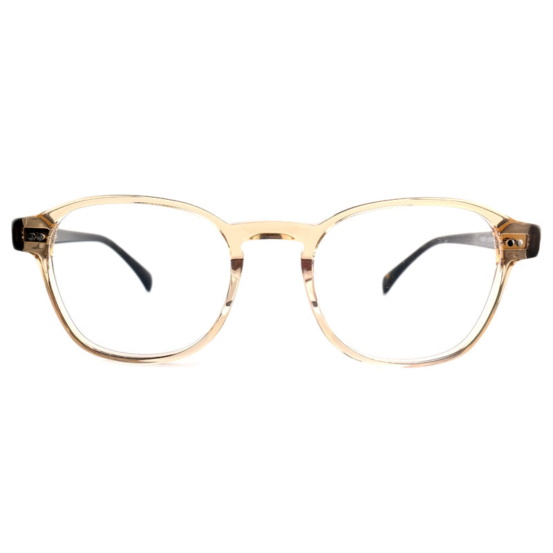 FP2616 Frame Optik Acetate Trendy Unisex Full Rim Round Warna Disesuaikan