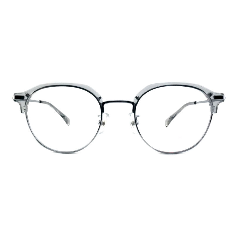 FP2713 Kacamata Metal Acetate Bulat Vintage Unisex Kacamata Ringan