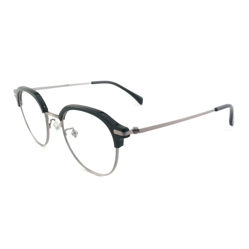 FP2713 Kacamata Metal Acetate Bulat Vintage Unisex Kacamata Ringan