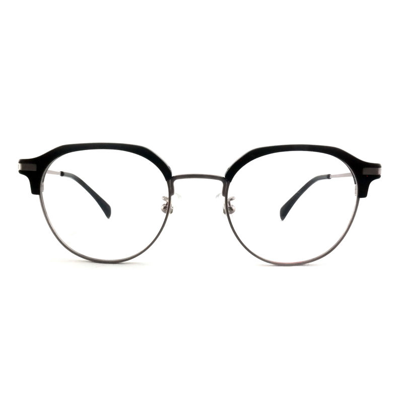 FP2713 Kacamata Metal Acetate Bulat Vintage Unisex Kacamata Ringan