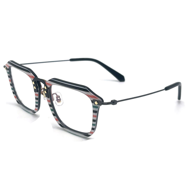 BD124 Frame Customized Color Acetate Metal Frame dengan Panjang Kuil 142mm