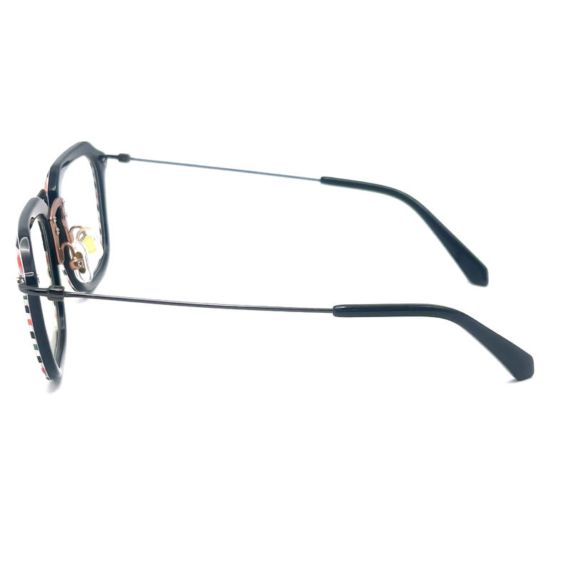 BD124 Frame Customized Color Acetate Metal Frame dengan Panjang Kuil 142mm
