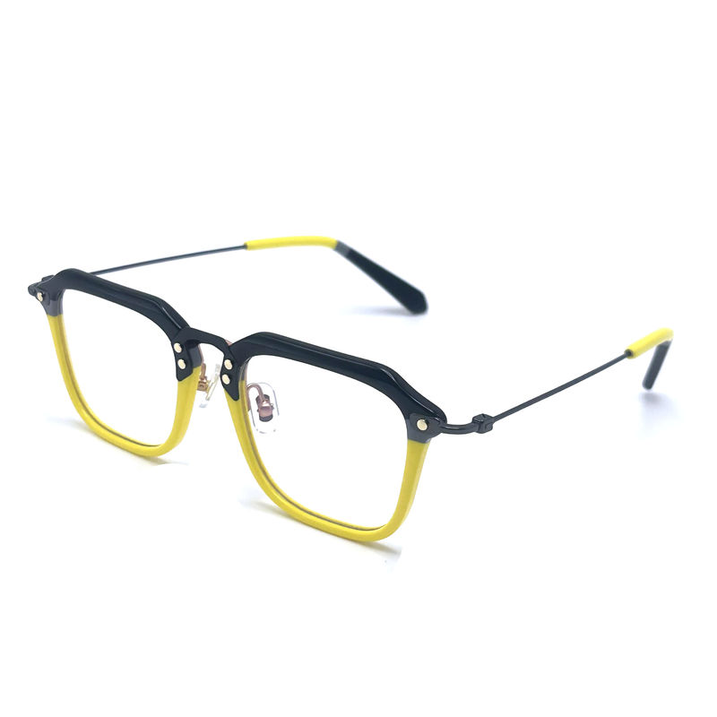 BD124 Frame Customized Color Acetate Metal Frame dengan Panjang Kuil 142mm