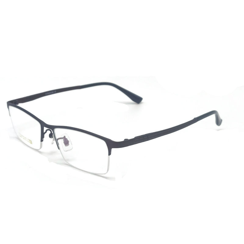 TD061 Kerangka Titanium Elegan untuk Kacamata dengan Bentuk Mata Semi-Rimless dan Desain persegi panjang
