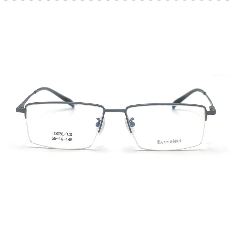 TD038 Kerangka Titanium Semi-Rimless untuk Pria - Keseimbangan Gaya dan Fungsi yang Sempurna