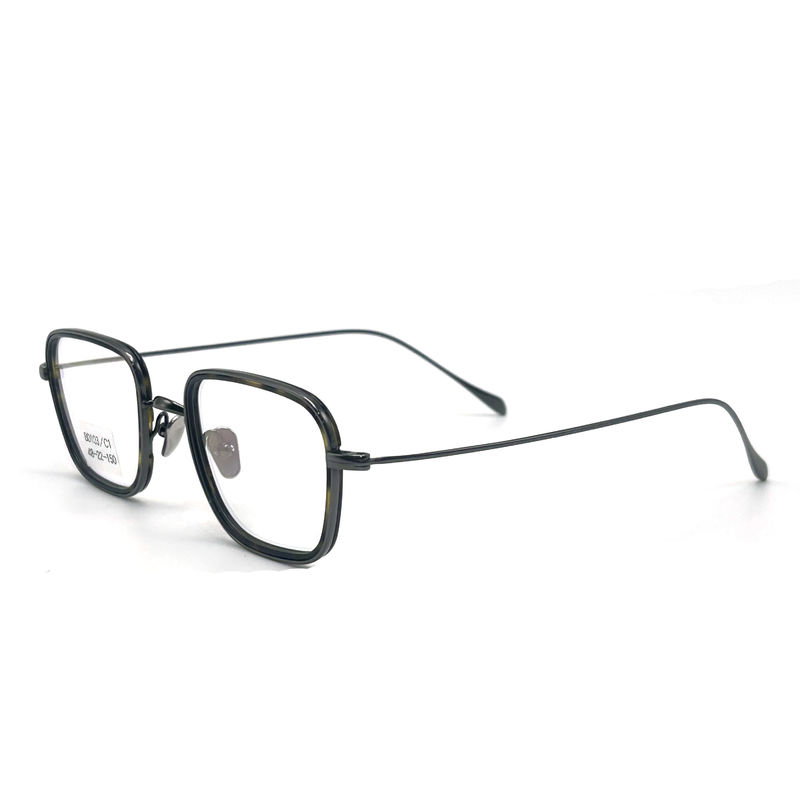 BD103 Custom Frame Color Square Acetate Metal Frame - Kualitas Premium