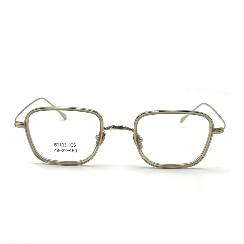 BD103 Custom Frame Color Square Acetate Metal Frame - Kualitas Premium