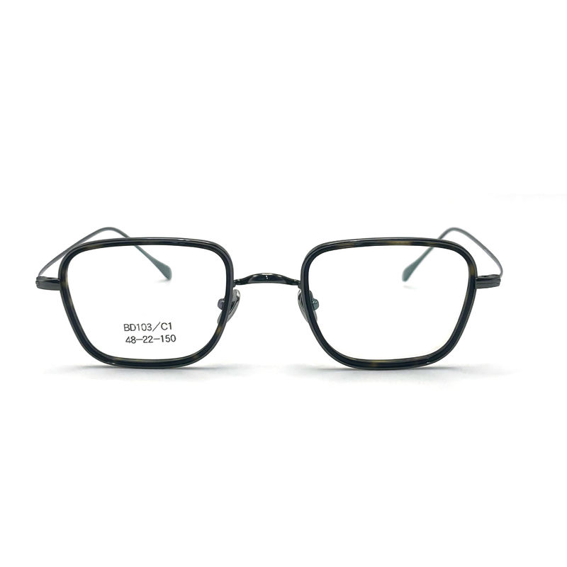 BD103 Custom Frame Color Square Acetate Metal Frame - Kualitas Premium