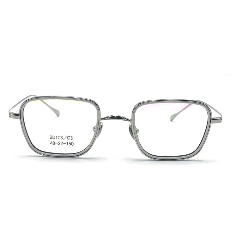 BD103 Custom Frame Color Square Acetate Metal Frame - Kualitas Premium
