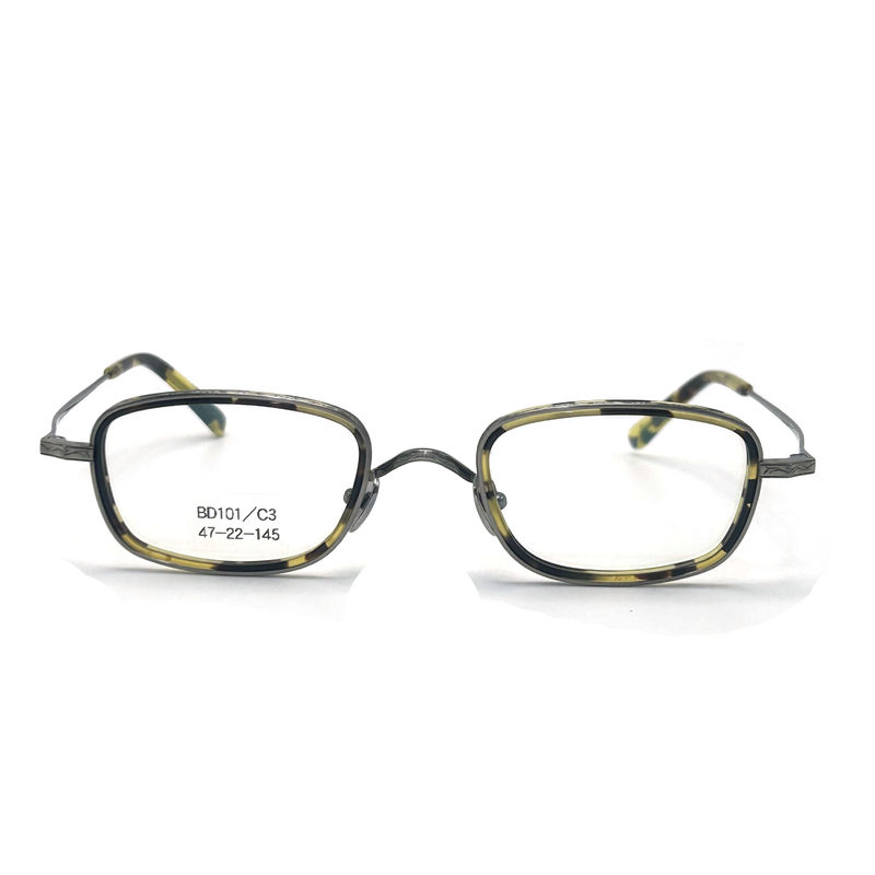 BD101 Frame Disesuaikan Warna Acetate Metal Frame - Bentuk persegi panjang