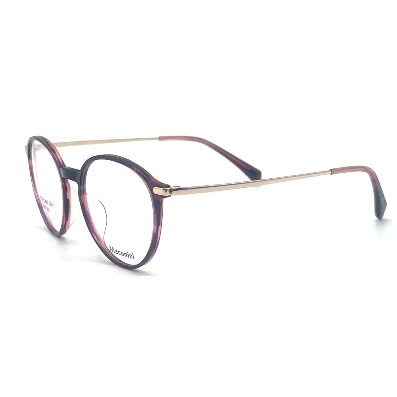 OPT SUN001 Acetate Optical Frame dengan kerangka elastisitas tinggi temples trendy Style Bulat Mode