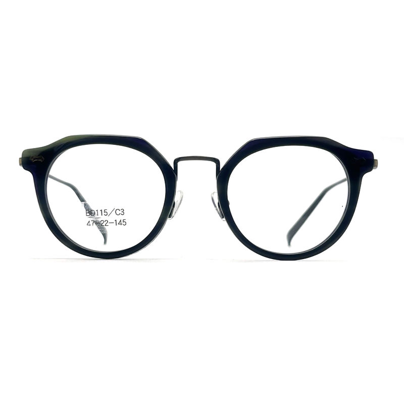 BD115 Custom Color Square Acetate Metal Frames - Desain persegi Warna-warni yang Hidup