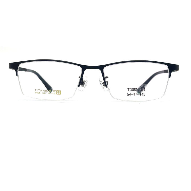 TD061 Kerangka Titanium Elegan untuk Kacamata dengan Bentuk Mata Semi-Rimless dan Desain persegi panjang