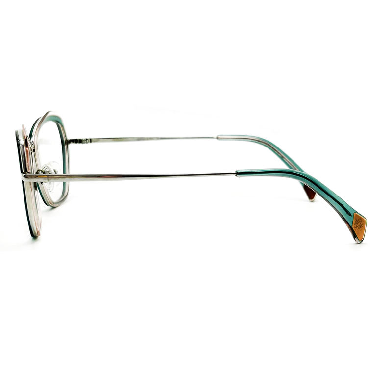 BD136M Custom Vintage Square Kacamata Acetate Metal Frame Untuk Wanita