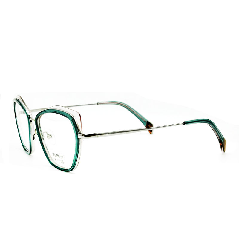 BD136M Custom Vintage Square Kacamata Acetate Metal Frame Untuk Wanita