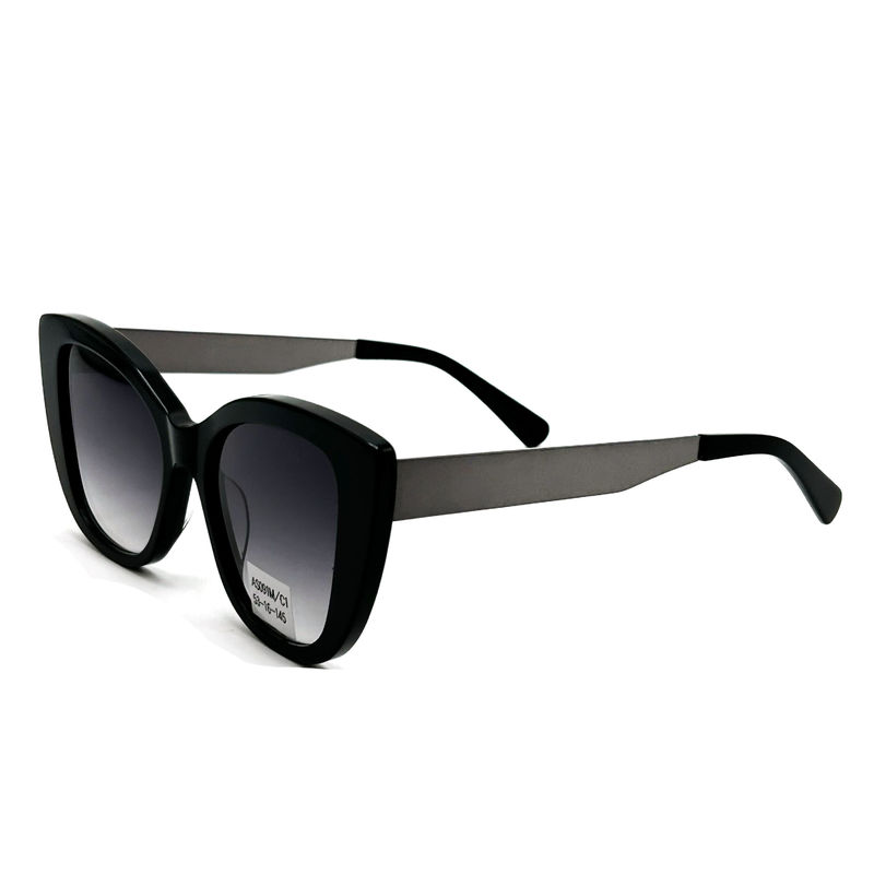 AS091M Klasik Wanita Kacamata Matahari Frame Asetat dengan Lensa CR 39 100% Perlindungan UV 145mm Panjang Kuil