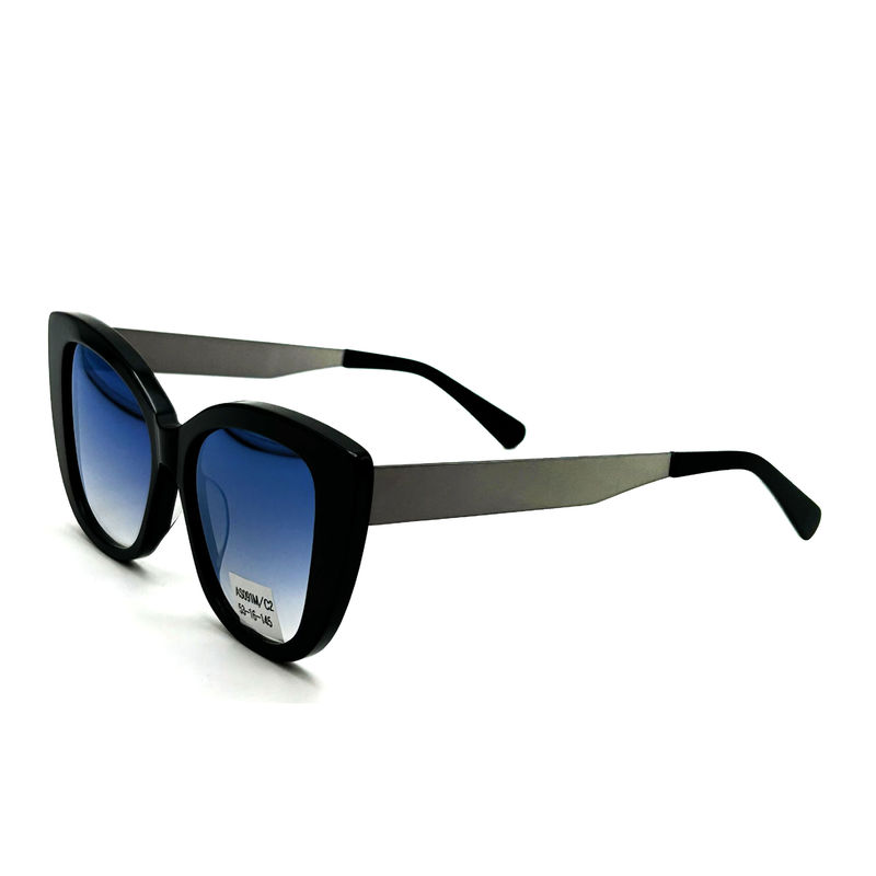 AS091M Klasik Wanita Kacamata Matahari Frame Asetat dengan Lensa CR 39 100% Perlindungan UV 145mm Panjang Kuil