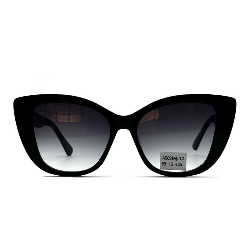 AS091M Klasik Wanita Kacamata Matahari Frame Asetat dengan Lensa CR 39 100% Perlindungan UV 145mm Panjang Kuil
