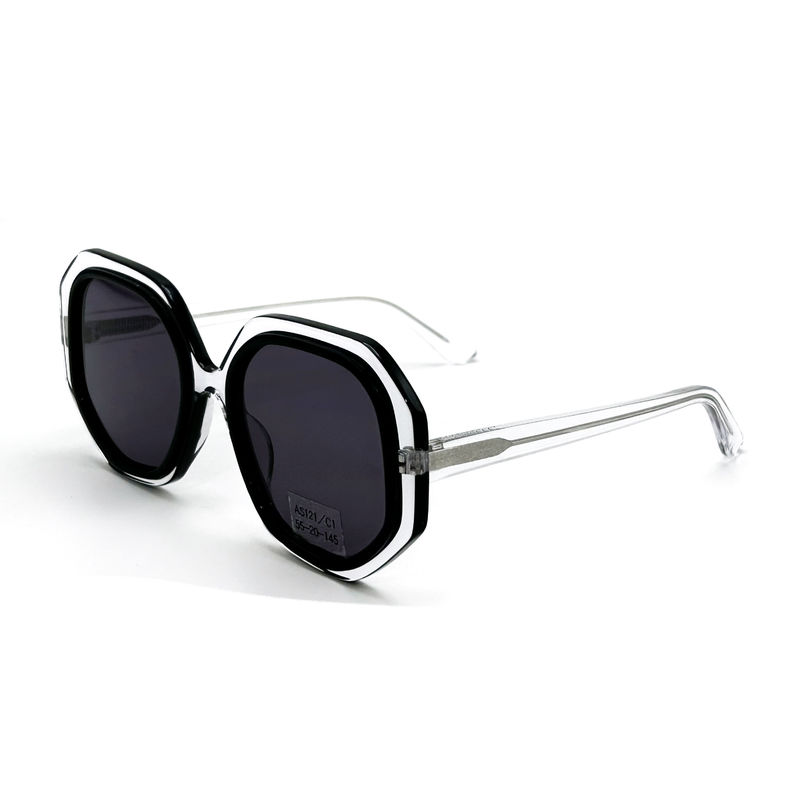 CR39 Unisex Acetate Frame Sunglasses dengan 100% Perlindungan UV-model AS121,OEM / Customized Factory